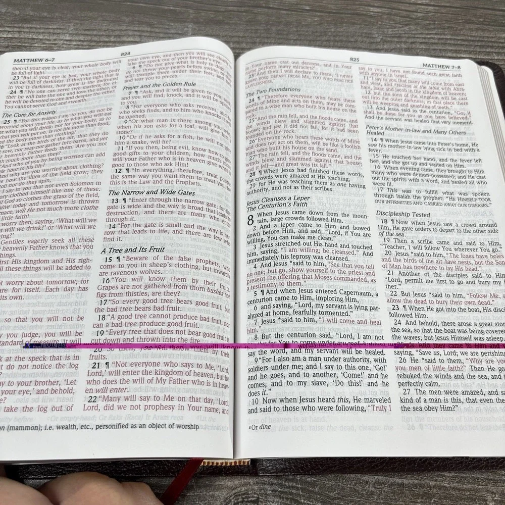 Updated NASB Bonded Brown Leather Large Print Thinline Bible Zondervan 1999
